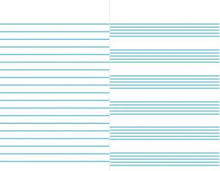 Blank Exercise Book 9" x 7" - Music Staff (5 Rulings, 1/8" Interline Spacing)