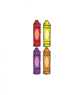 Colourful Cut-Outs / Assorted Designs - Crayons