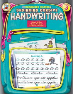 Homework Helper / Workbook Grade 3: Beginning Cursive Handwriting