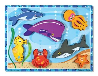 M&D Wooden Chunky Puzzle - Sea Creatures