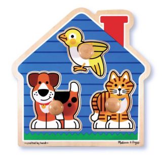 M&D Wooden Large Peg Puzzle - House Pets