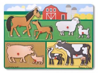 M&D Wooden Peg Puzzle - Farm