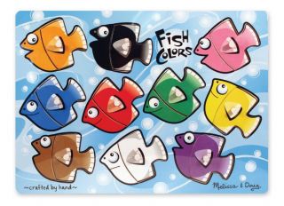 M&D Wooden Peg Puzzle - Fish Colors