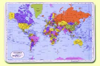 Painless Learning Placemat - World / Map