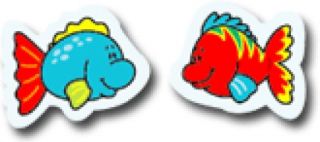 Shape Stickers - Fish #CD5252