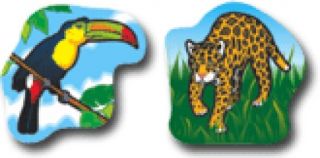 Shape Stickers - Rainforest Animals: Realistic #CD5267