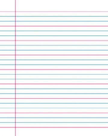 Blank Exercise Book 7" x 9" - Red, Blue, Blue, Red Rulings, 5/16" Interline Spacing