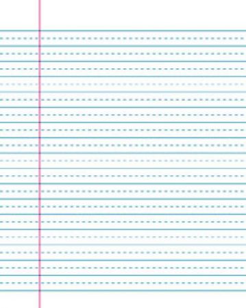 Blank Exercise Book 7" x 9" - Solid Lines & Dotted Lines Ruling, 7/32" Interline Spacing