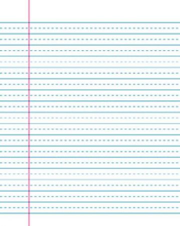 Blank Exercise Book 7" x 9" - Solid Lines & Dotted Lines Ruling, 7/32" Interline Spacing