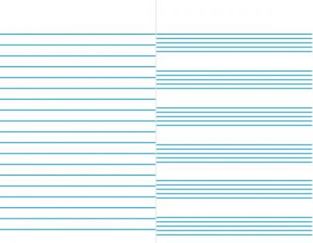 Blank Exercise Book 9" x 7" - Music Staff (5 Rulings, 1/8" Interline Spacing)
