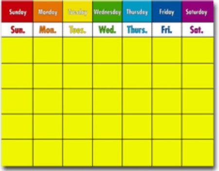 Chartlet - Colorful Calendar /Blank