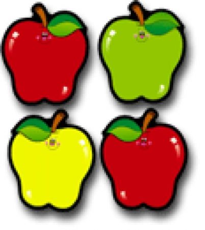 Colourful Cut-Outs / Assorted Designs - Apples