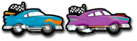 Colourful Cut-Outs / Assorted Designs - Race Cars