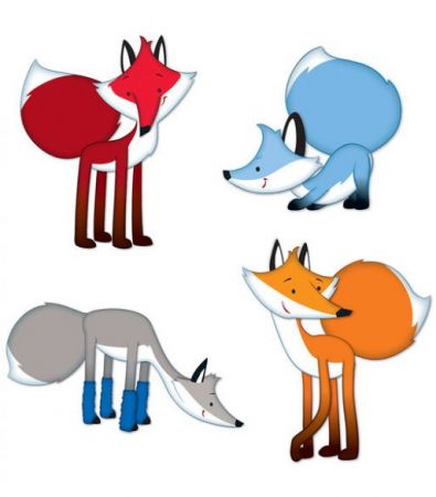 Colourful Cut-Outs / Assorted Designs - Playful Foxes