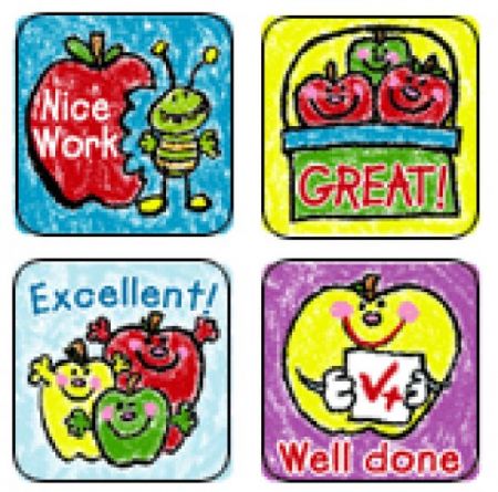 Motivational Stickers - Apples: Kid-Drawn