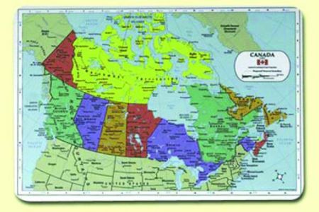 Painless Learning Placemat - Canada Map
