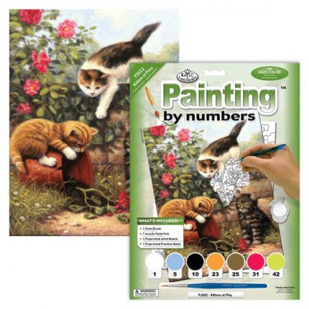 Painting By Numbers - 7 Colors Set : Kittens at Play