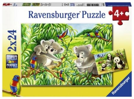 Ravensburger 2 X 24 pcs Puzzle - Sweet Koalas and Pandas