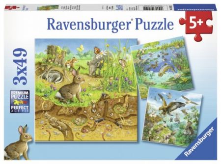 Ravensburger 3 x 49 pcs Puzzle - Animals in their Habitats