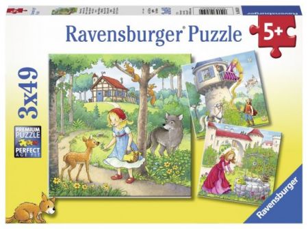 Ravensburger 3 x 49 pcs Puzzle - Rapunzel, Little Red Riding Hood, and the Frog Prince