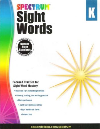 Spectrum Sight Words Grade K - Workbook