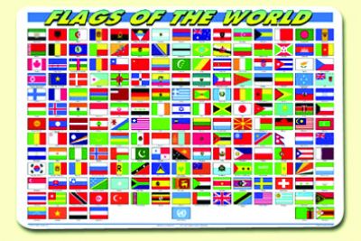 Painless Learning Placemat - Flags of the World - My Gifted Child